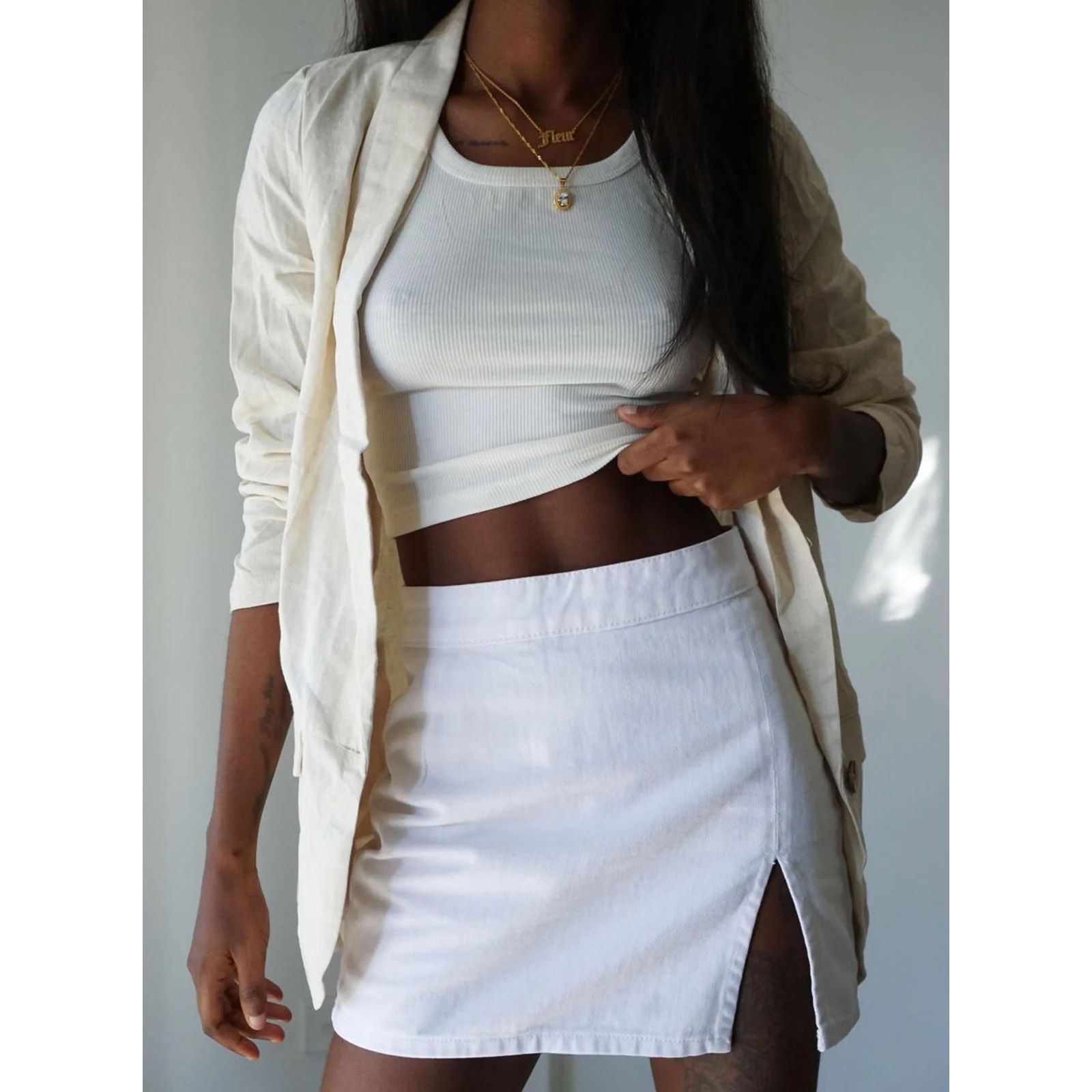Princess Polly White Midi Skirt With Side Slit